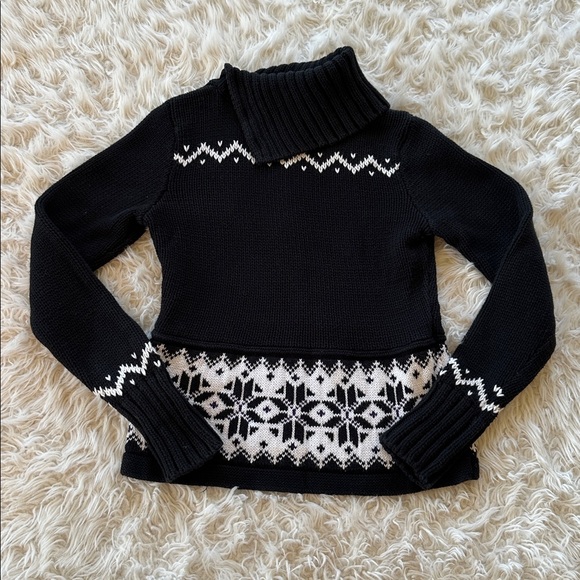 Ralph Lauren little girls black cotton deer snowflake  sweater Medium 8/10 - Picture 9 of 13